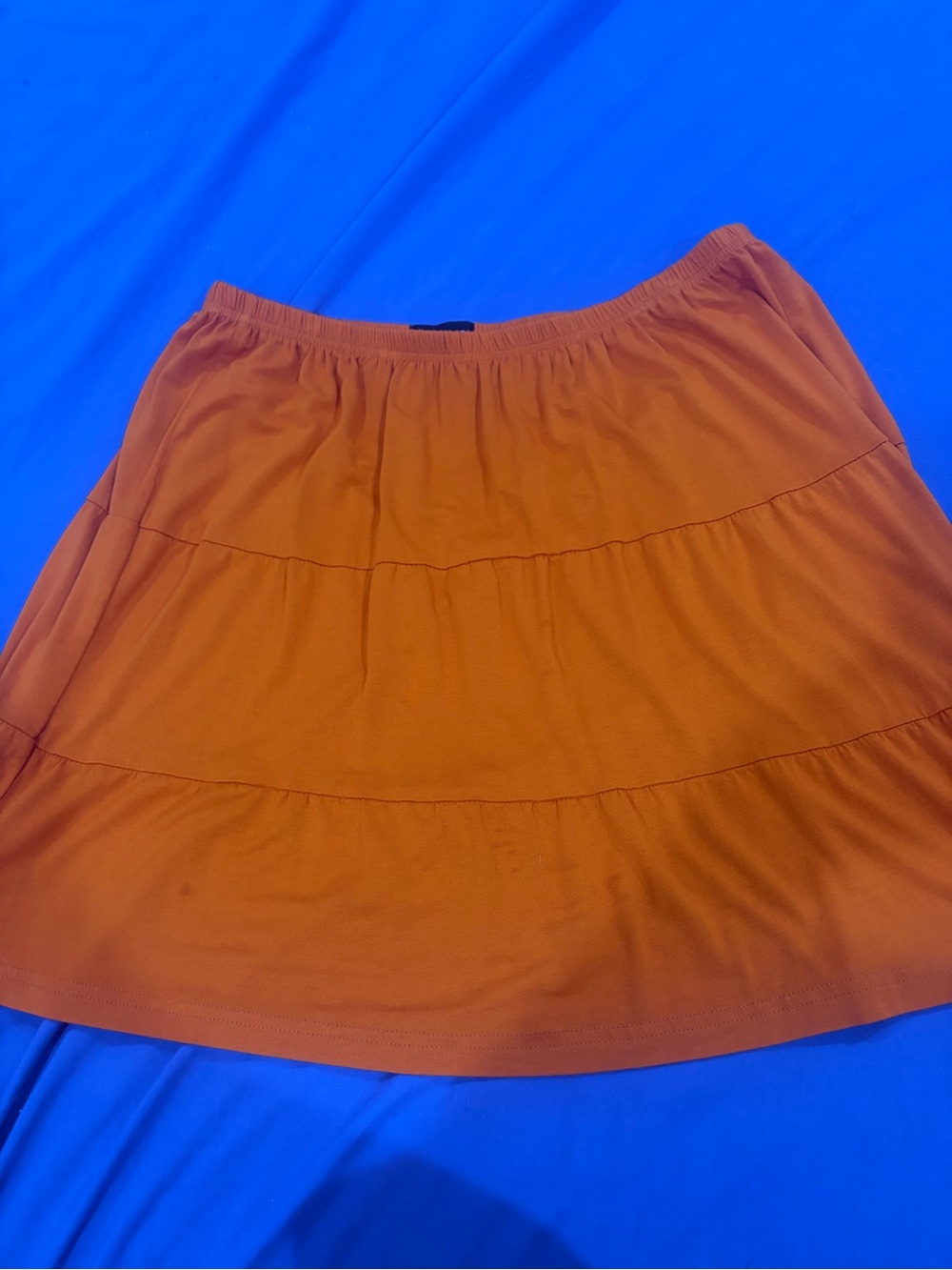 Women's Tiered Mini Skirt in Rust Orange